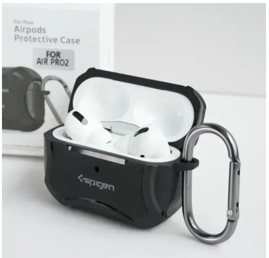ایئر پوڈز حفاظتی کیس | Pro 2/Pro/Airpods 3 مکمل حفاظتی کیس میٹل ہک کے ساتھ
