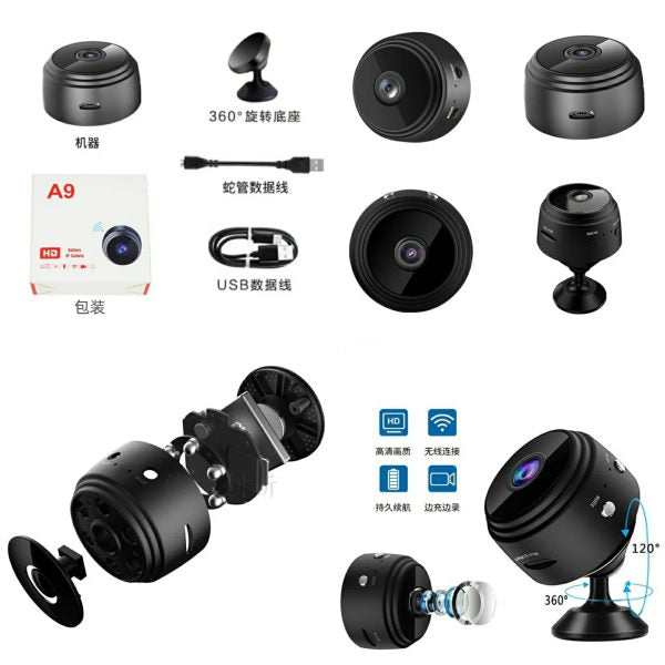 A9 1080p HD Magnetic Wifi Mini کیمرہ Hdsf ایپ کے ساتھ