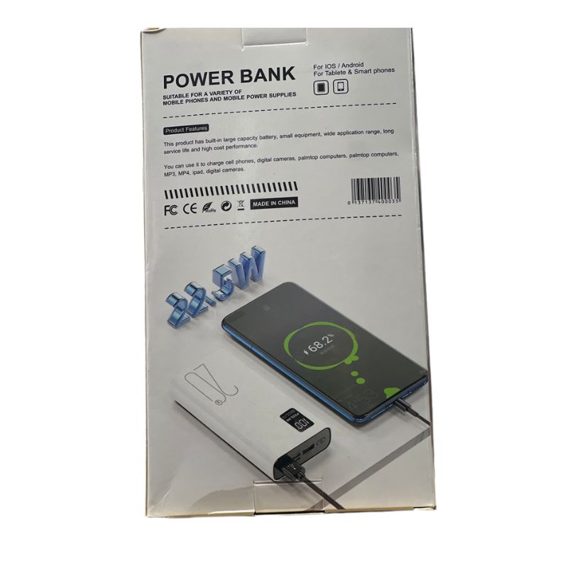 20000 MAH پاور بینک فاسٹ چارجنگ - 2x USB پورٹس