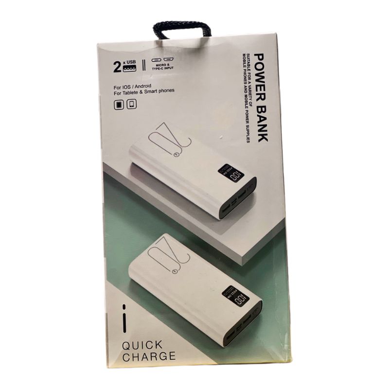 20000 MAH پاور بینک فاسٹ چارجنگ - 2x USB پورٹس